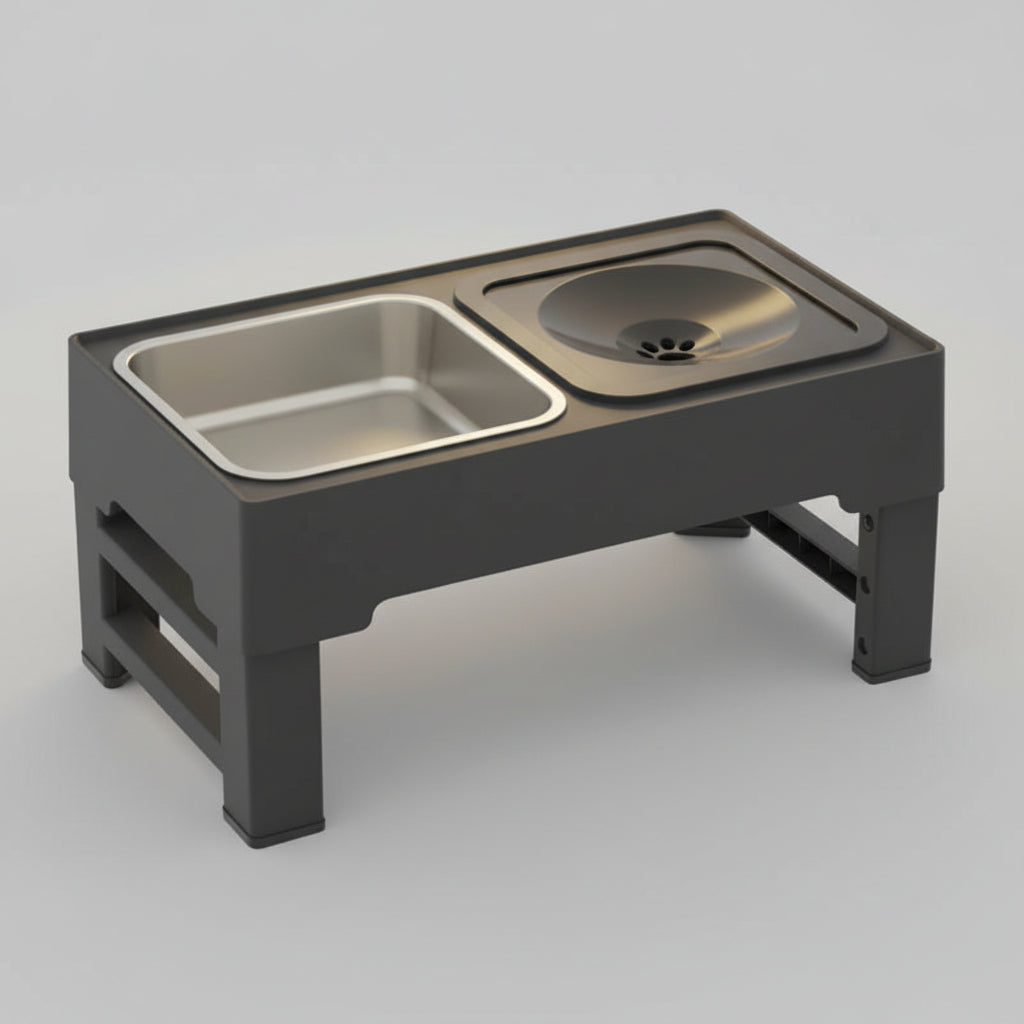 3-in-1 Adjustable Elevated Dog Feeder FURRYKU