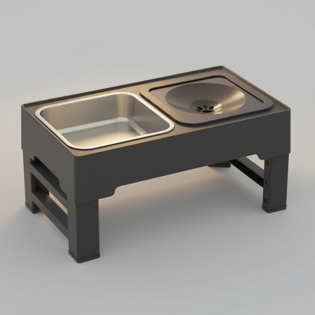 3-in-1 Adjustable Elevated Dog Feeder FURRYKU