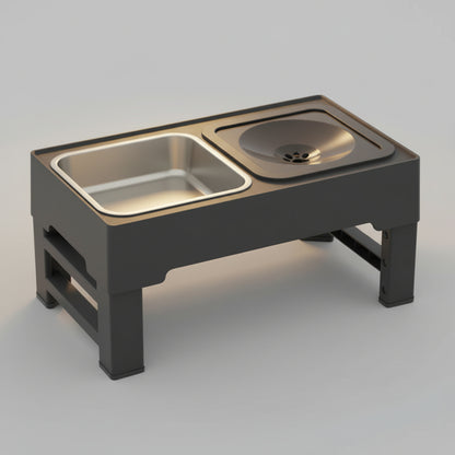 3-in-1 Adjustable Elevated Dog Feeder FURRYKU