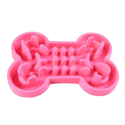 Bone-Shaped Slow Feeder Bowl for Dogs FURRYKU