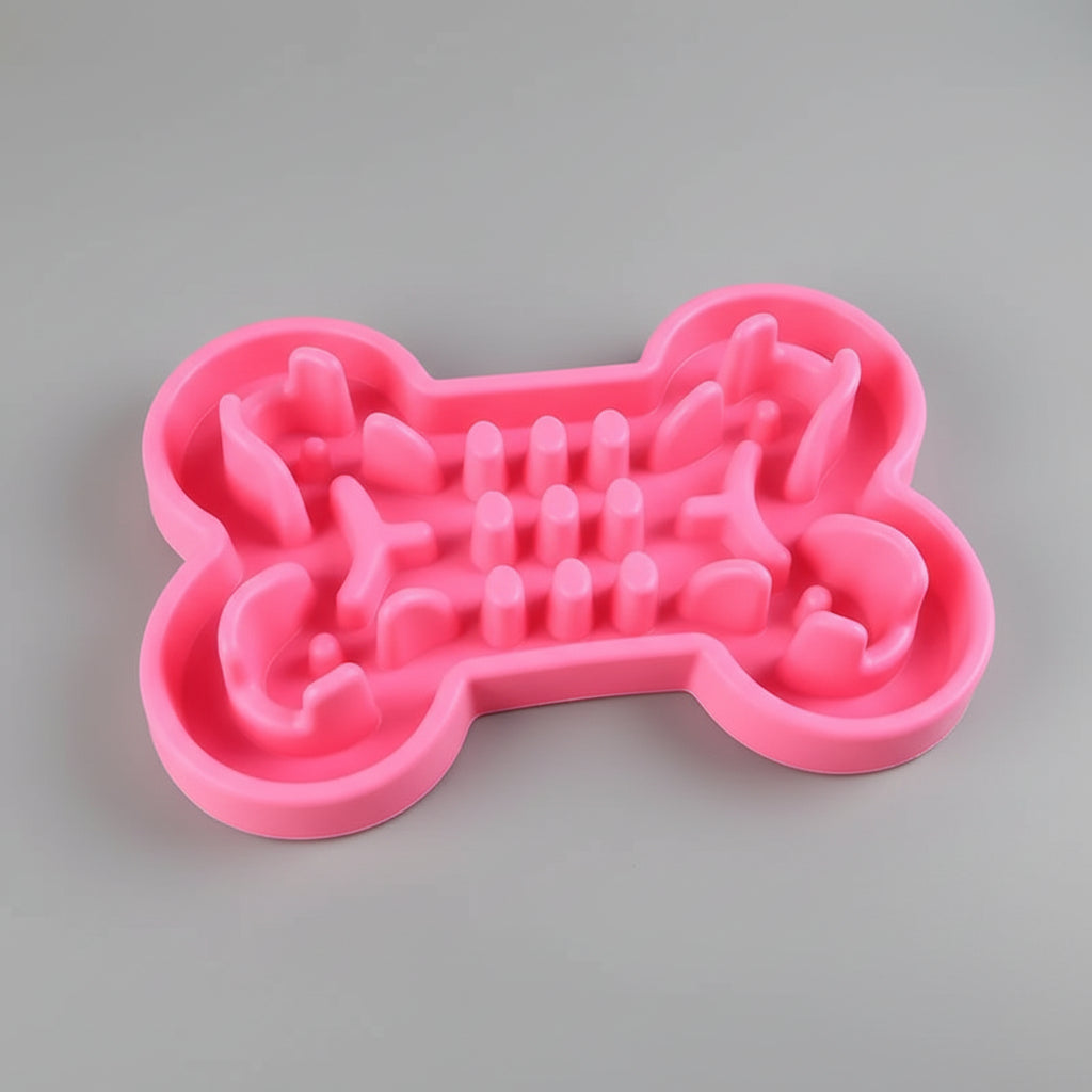 Bone-Shaped Slow Feeder Bowl for Dogs FURRYKU