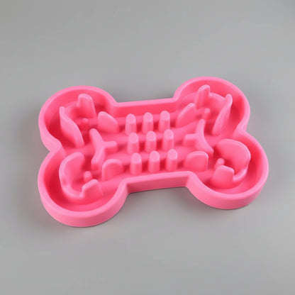 Bone-Shaped Slow Feeder Bowl for Dogs FURRYKU