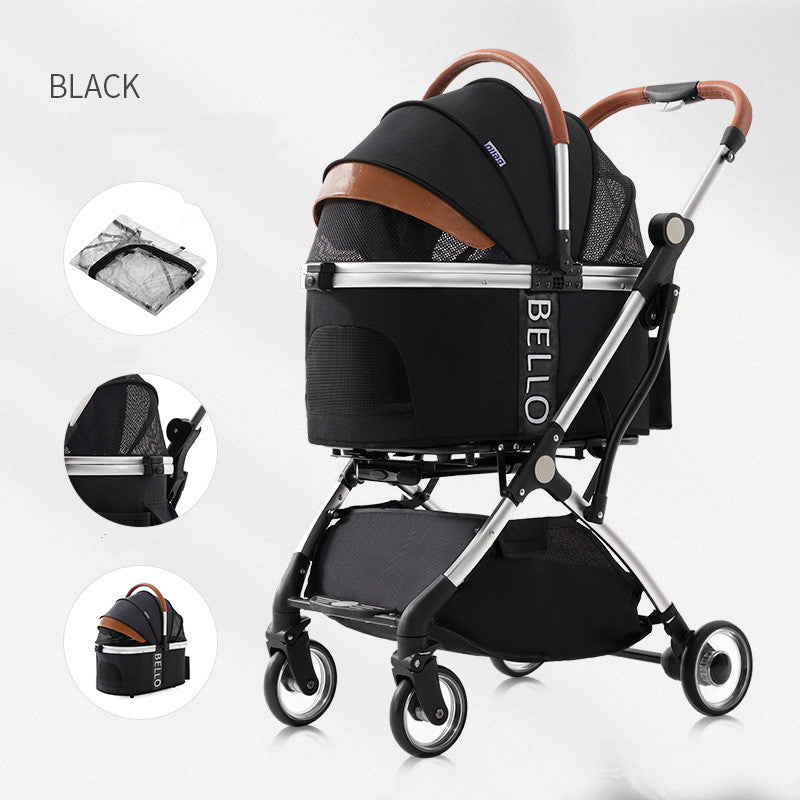 Foldable Dog Stroller with Four-Wheel Design