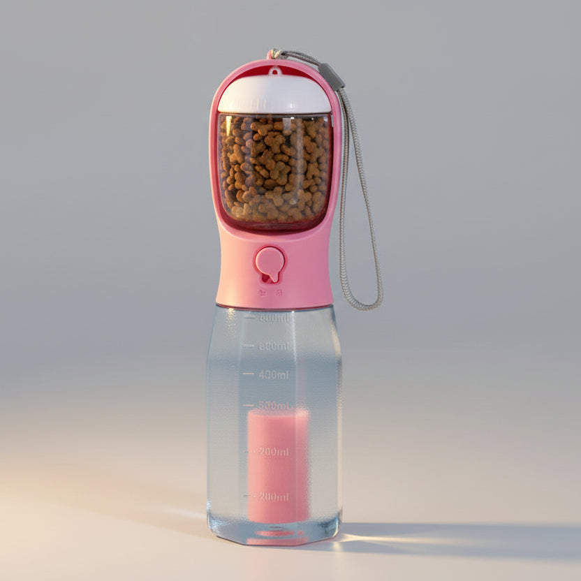 3-in-1 Portable Dog Water Bottle & Food Container