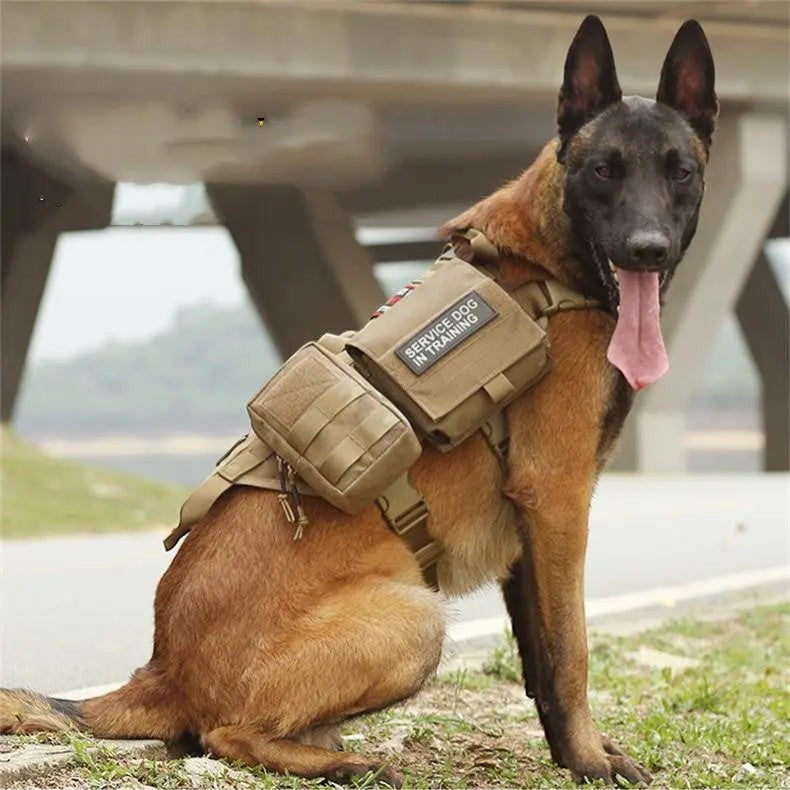 Tactical Dog Harness – Adjustable Molle Vest for Military & Outdoor Training FURRYKU
