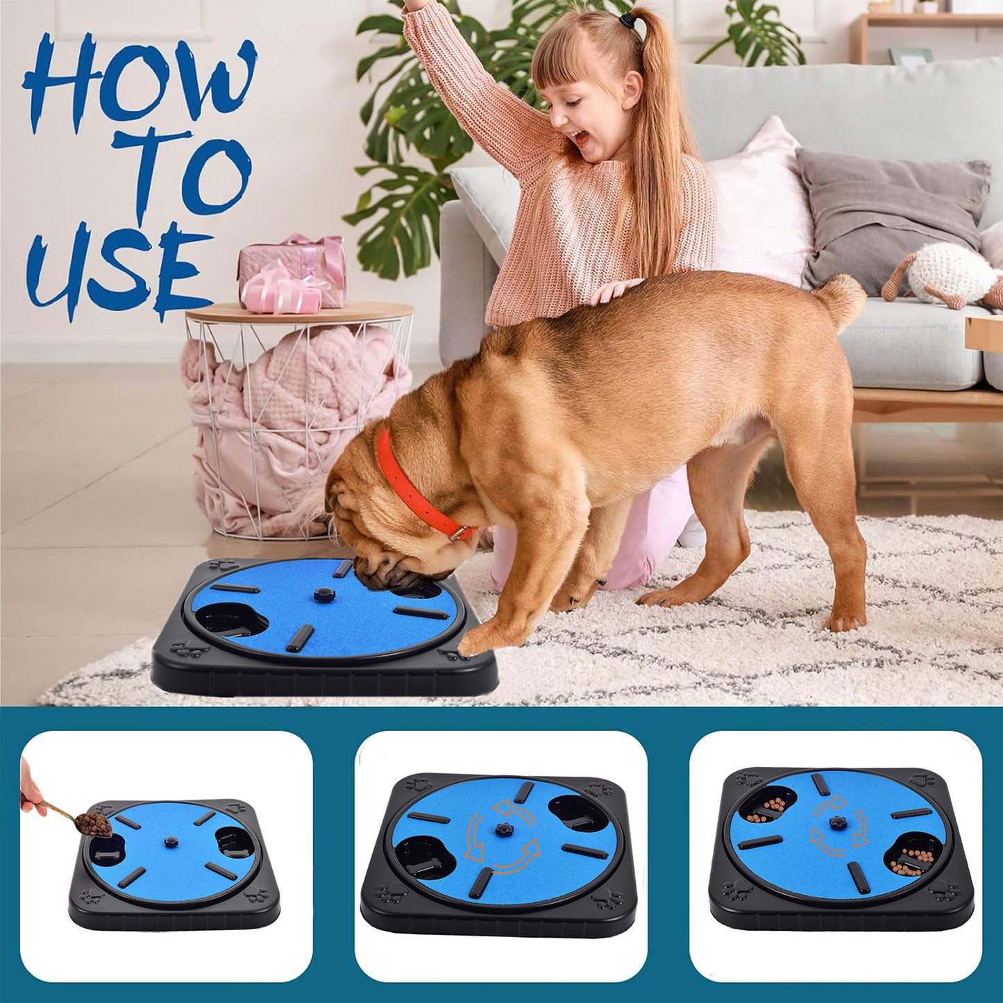 Dog Scratch Board with 360° Rotating Design – Nail Trimmer & Treat Puzzle for Pets 🐾