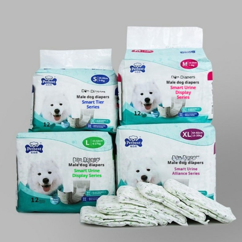 Couche pour chien mâle Petbest – Indicateur d'urine portable pour une surveillance facile 🐾