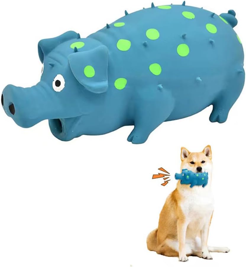 Tough Squeaky Pig Dog Toy – Latex Chew Toy for Dogs🐾