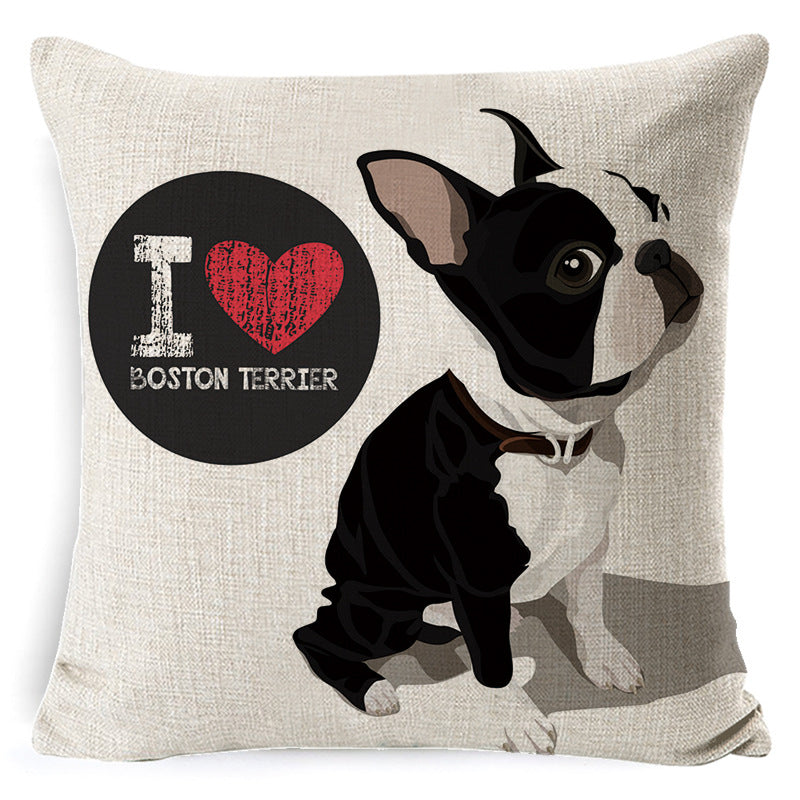 Dog Cartoon Pillow – Retro Nostalgia Cushion Cover & Pillowcase 🐾