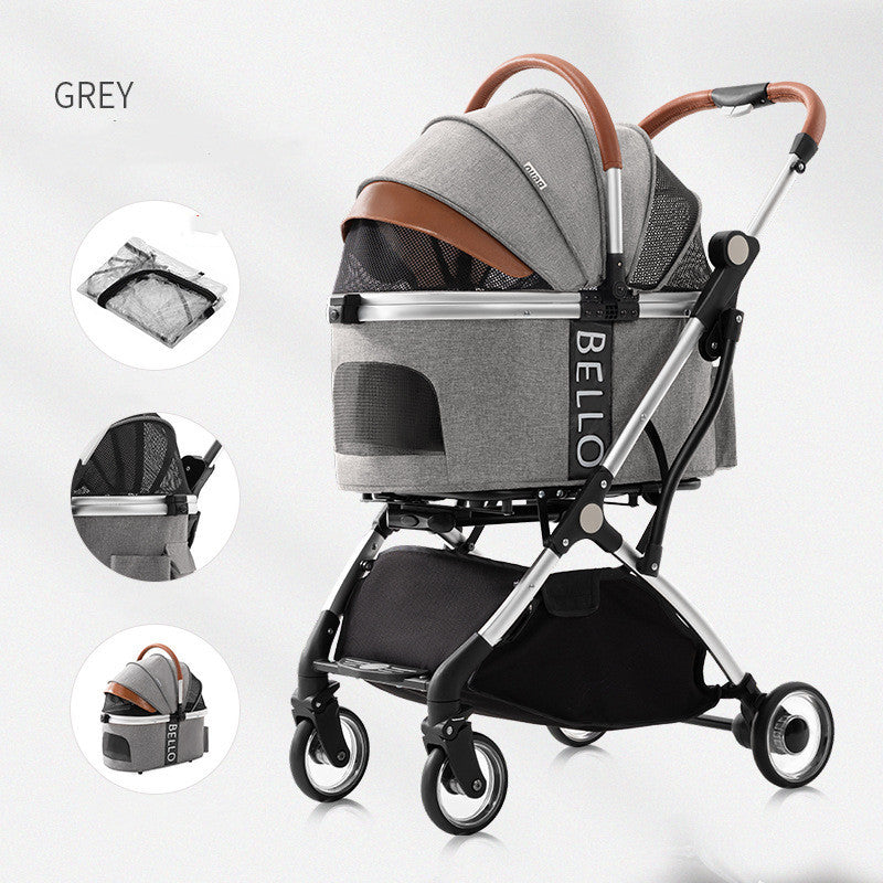 Foldable Dog Stroller with Four-Wheel Design