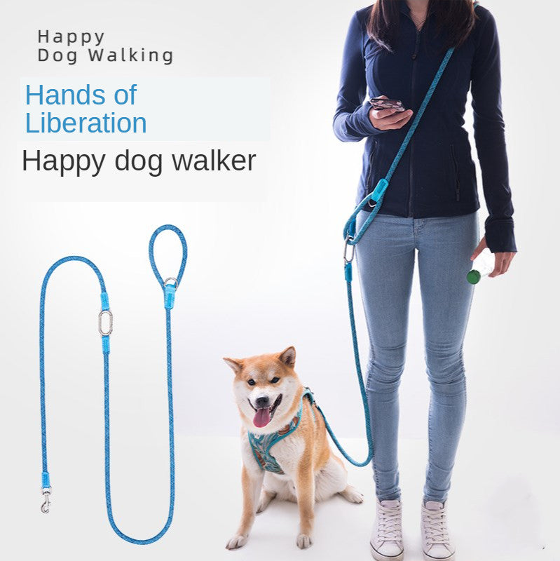 Hands-Free Dog Walking Leash – Adjustable Crossbody & Waist Lead