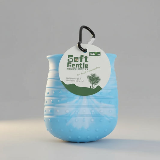 Portable Dog Paw Cleaning Glove Cup with Soft Grooming Bristles FURRYKU