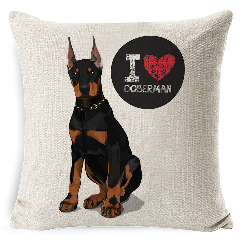 Dog Cartoon Pillow – Retro Nostalgia Cushion Cover & Pillowcase 🐾