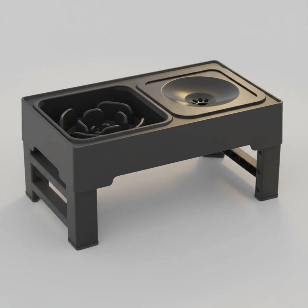 3-in-1 Adjustable Elevated Dog Feeder FURRYKU