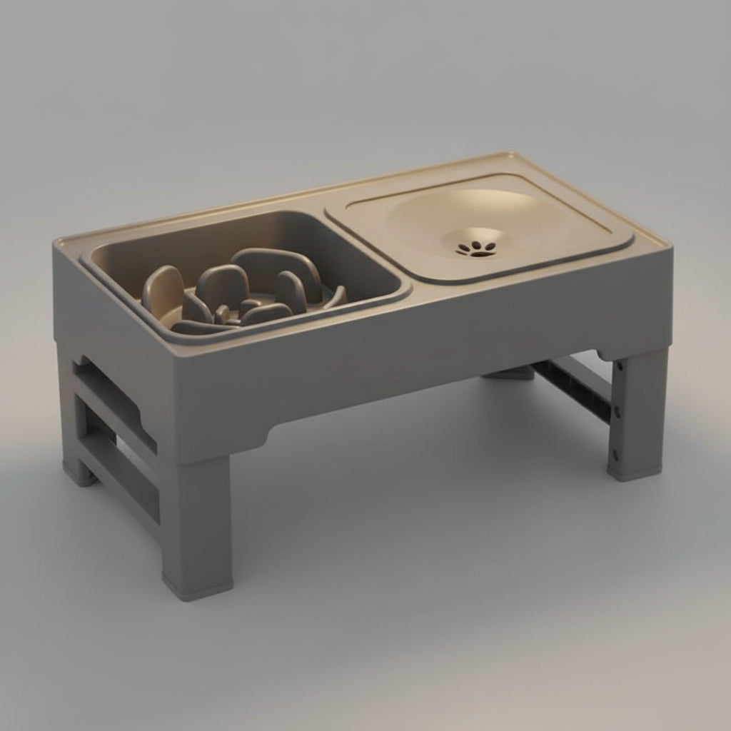 3-in-1 Adjustable Elevated Dog Feeder FURRYKU