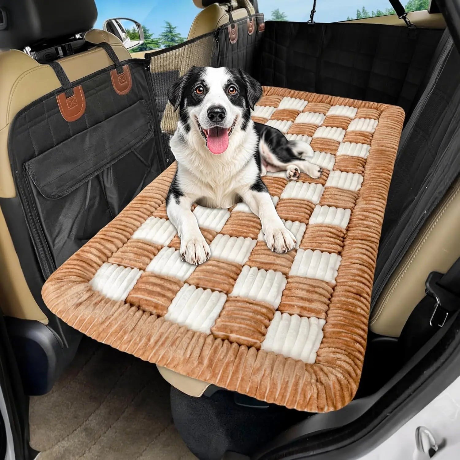 Thickened Plush Dog Car Cushion – Soft & Comfortable Pet Car Mat FURRYKU