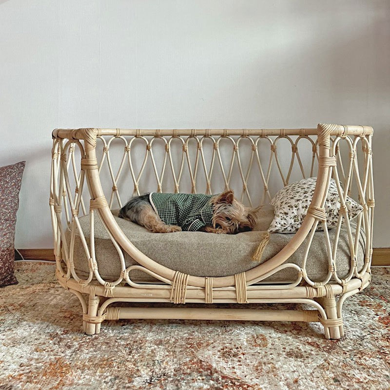 Pet Bed Handmade Rattan Woven Pet Bed Sofa For Dogs 🐾