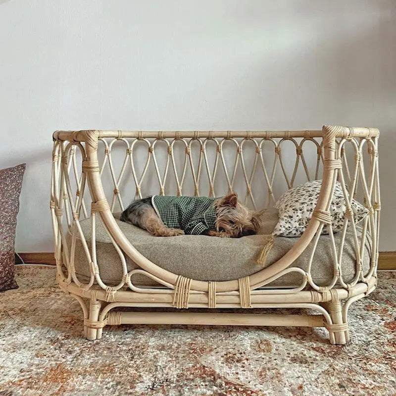 Handmade Rattan Dog Bed Sofa FURRYKU