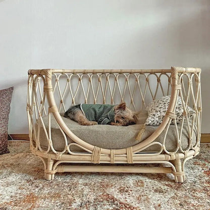 Handmade Rattan Dog Bed Sofa FURRYKU