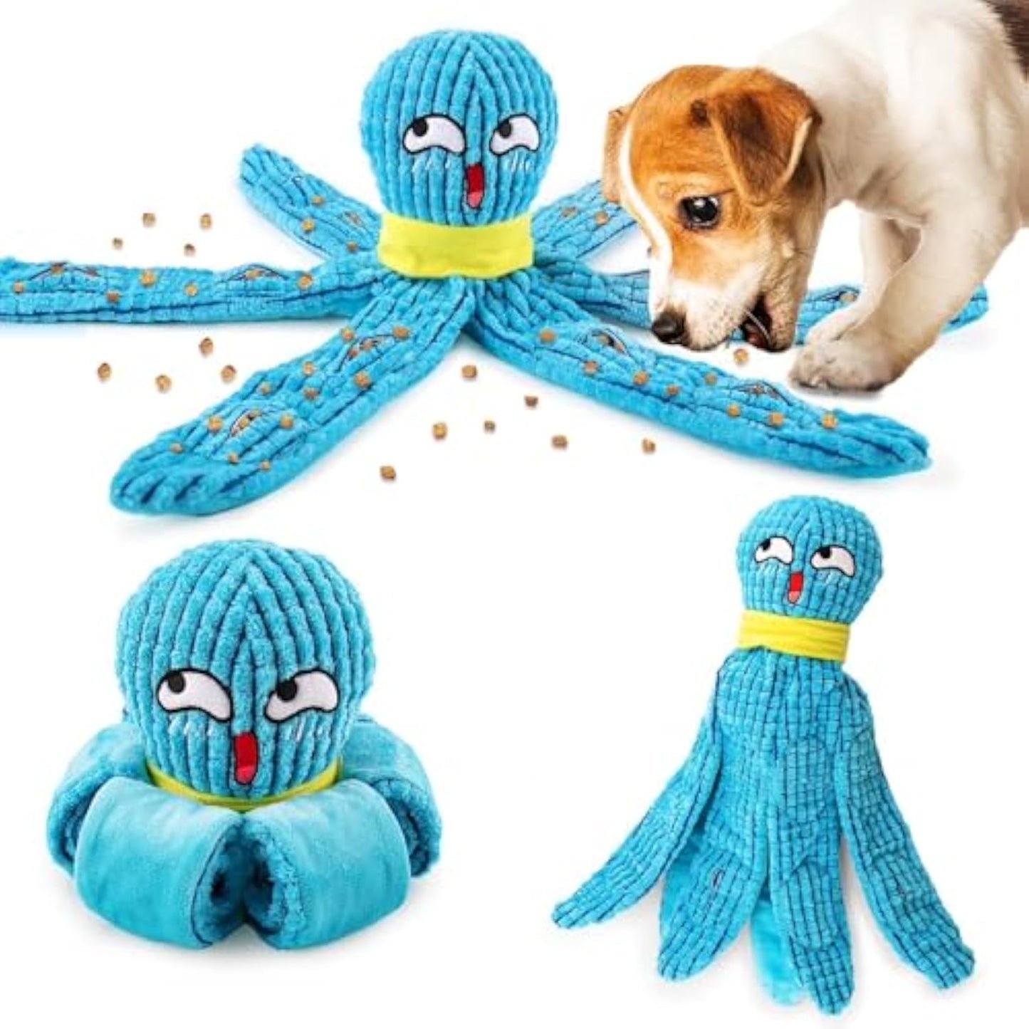 Squeaky Octopus Plush Dog Toy – Interactive Puzzle & Chew Toy for All Sizes🐾