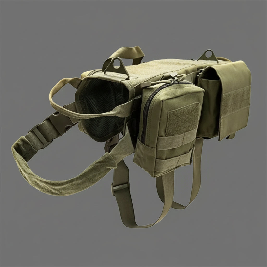 Tactical Dog Harness – Adjustable Molle Vest for Military & Outdoor Training FURRYKU