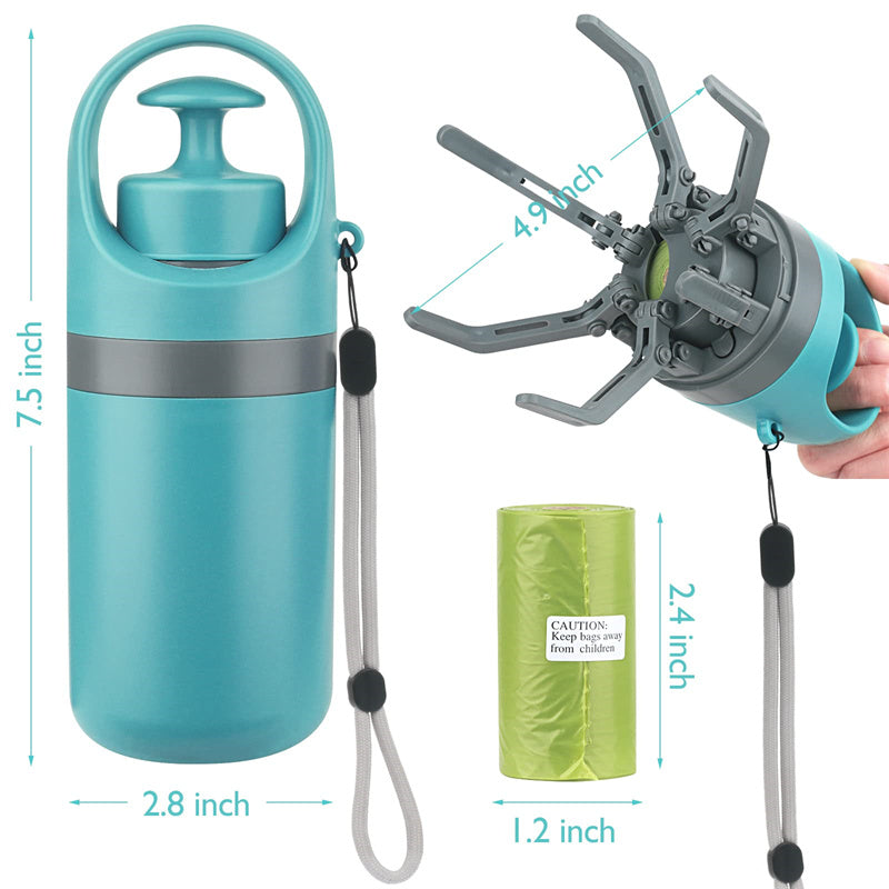 Portable Lightweight Dog Pooper Scooper with Built-in Poop Bag Dispenser