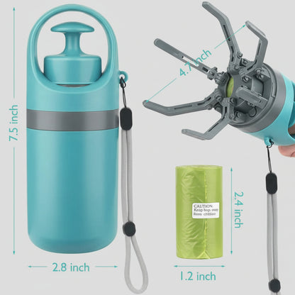 Portable Lightweight Dog Pooper Scooper with Built-in Poop Bag Dispenser FURRYKU