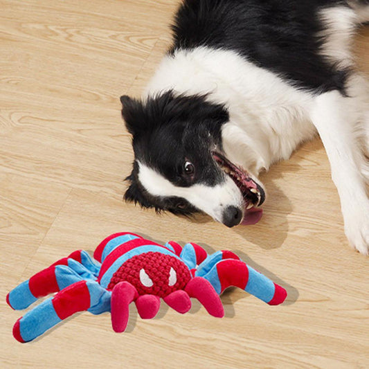 Bite-Resistant Teddy Spider Dog Toy – Squeaky Tooth-Cleaning Fun for Puppies & Big Dogs 🐾