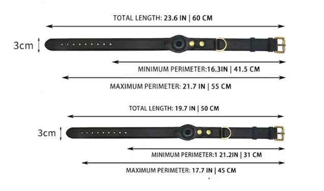 Leather Tracker Dog Collar Compatible with Apple Devices