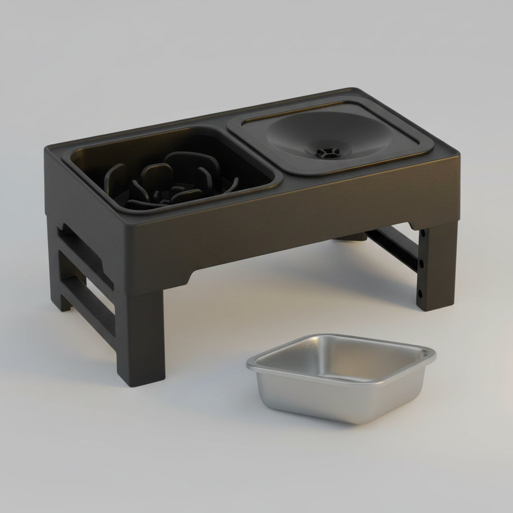 3-in-1 Adjustable Elevated Dog Feeder FURRYKU