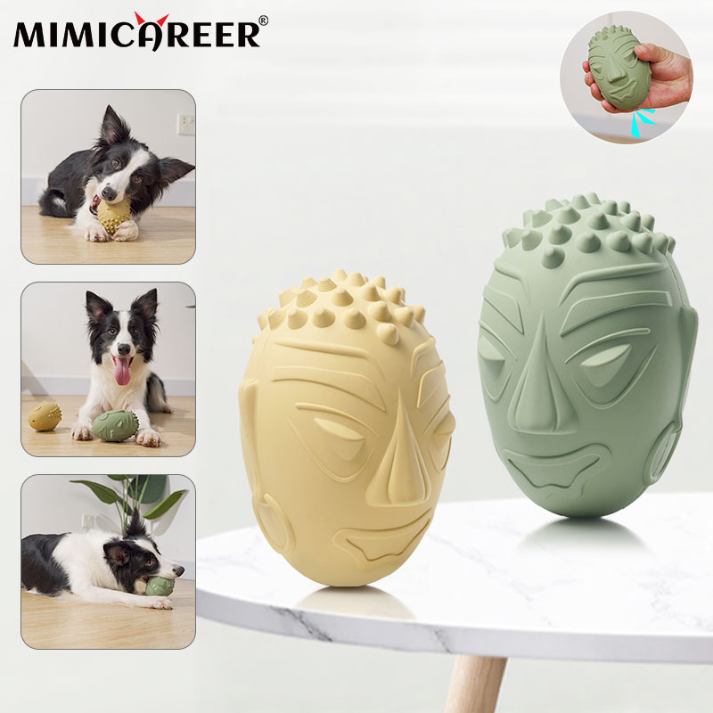 Rubber Retro Tribal Mask Dog Toy – Squeaky Sound Chew Toy🐾