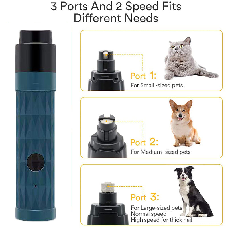 Electric Pet Nail Polisher with LED Light – USB Rechargeable for Dogs 🐾