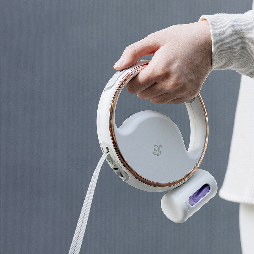 Automatische LED-Hundeleine mit Einzugsmechanismus – Nachtlicht mit Müllbeutelhalter 🐾