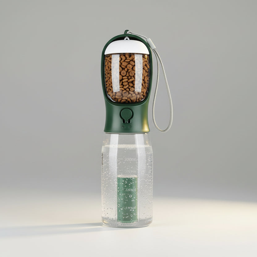 3-in-1 Portable Dog Water Bottle & Food Container