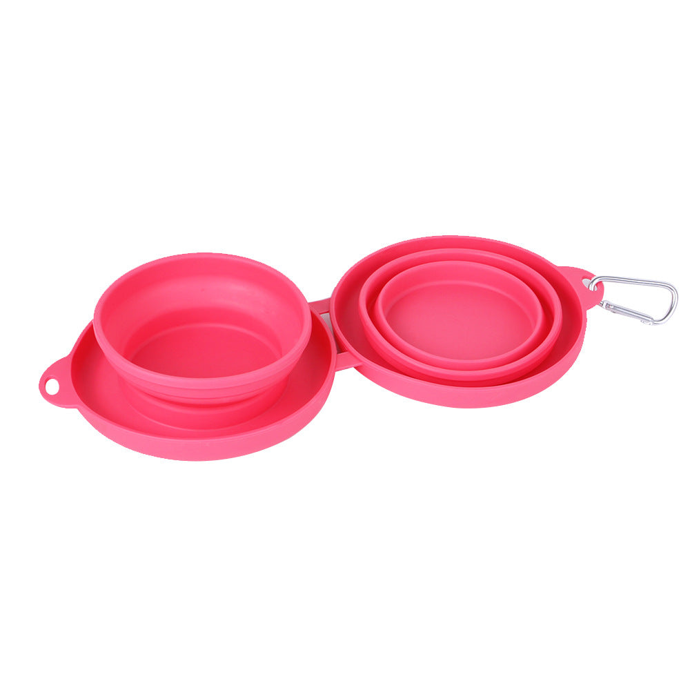 Rubber Foldable Double Bowl – Portable Pet Feeding Bowl for Dogs 🐾