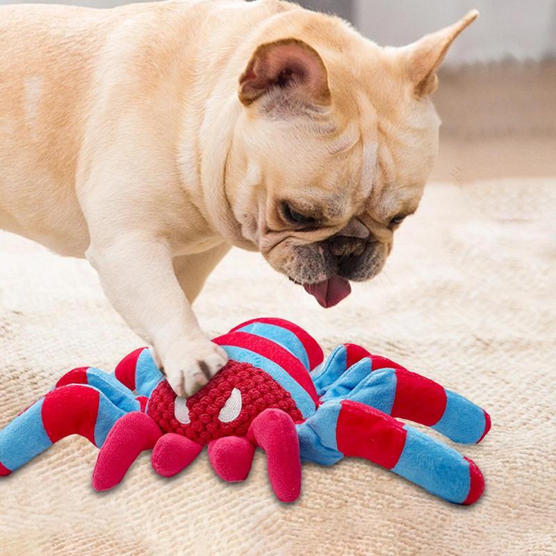 Bite-Resistant Teddy Spider Dog Toy – Squeaky Tooth-Cleaning Fun for Puppies & Big Dogs 🐾