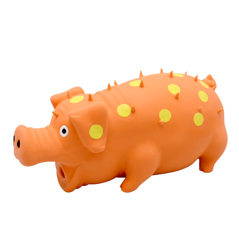 Tough Squeaky Pig Dog Toy – Latex Chew Toy for Dogs🐾
