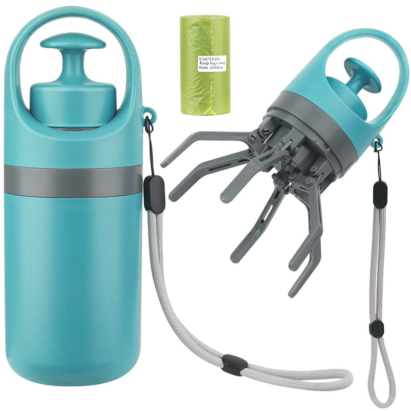 Portable Lightweight Dog Pooper Scooper with Built-in Poop Bag Dispenser