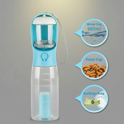 3-in-1 Portable Dog Water Bottle & Food Container