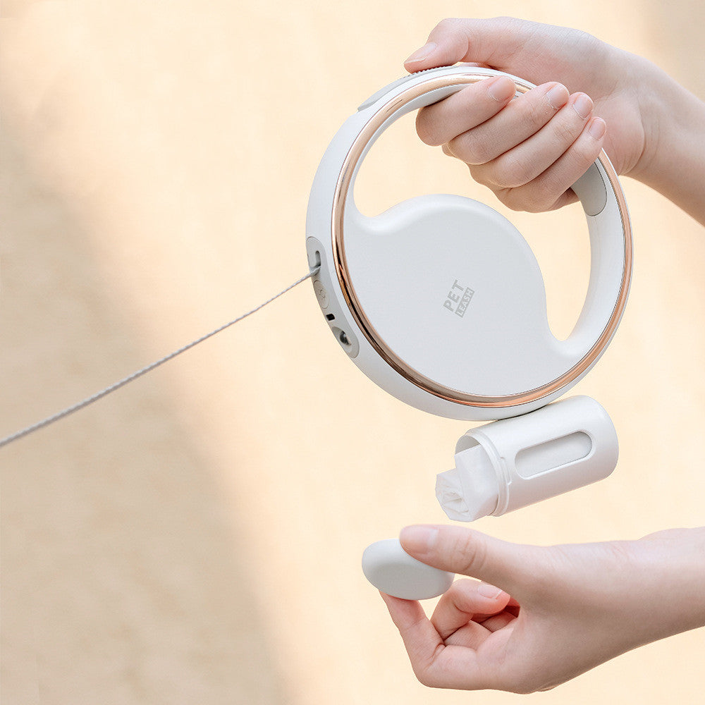 Automatische LED-Hundeleine mit Einzugsmechanismus – Nachtlicht mit Müllbeutelhalter 🐾