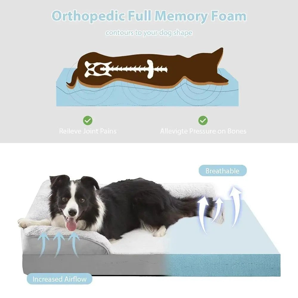 Orthopedic Memory Foam Sofa Dog Bed FURRYKU