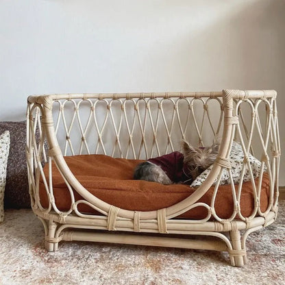 Handmade Rattan Dog Bed Sofa FURRYKU