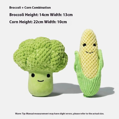 Broccoli & Corn Plush Dog Toy FURRYKU
