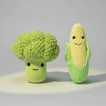 Broccoli & Corn Plush Dog Toy FURRYKU