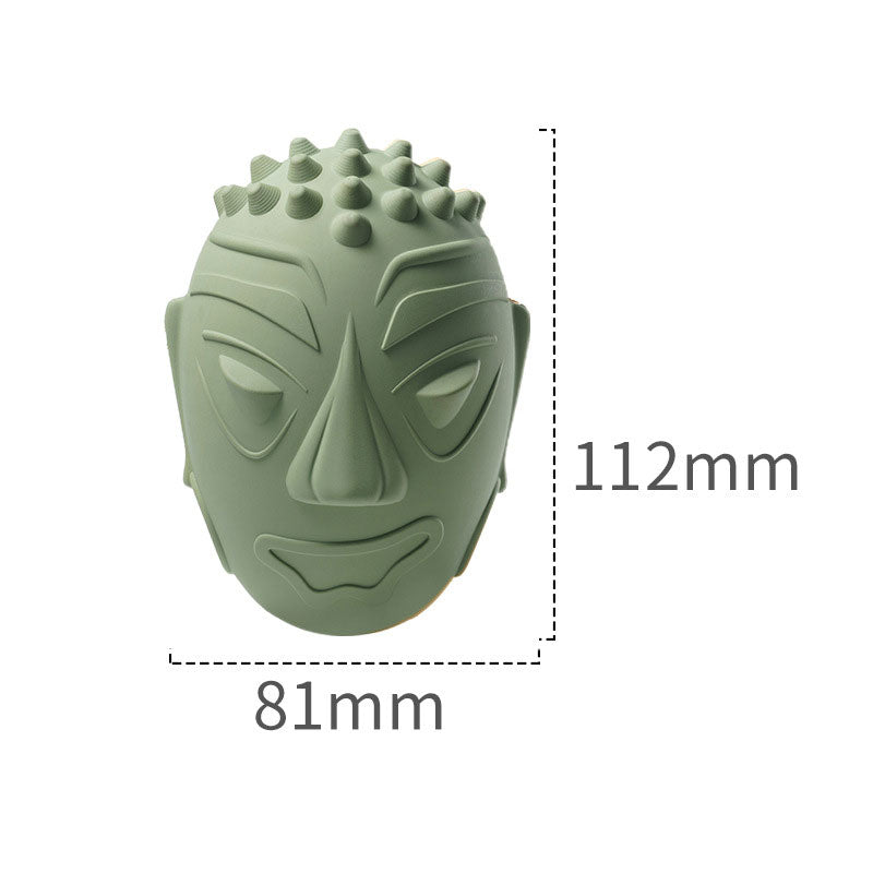 Rubber Retro Tribal Mask Dog Toy – Squeaky Sound Chew Toy🐾