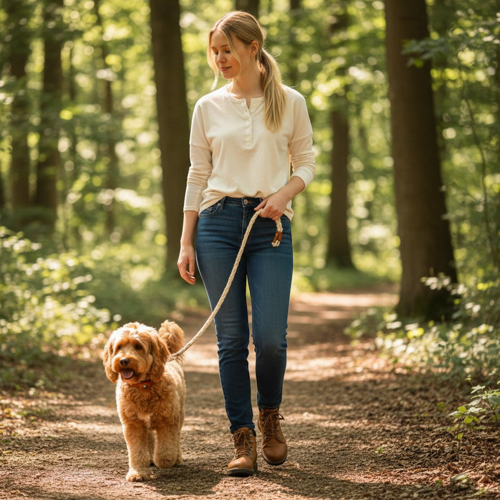 FURRYKU brown genuine leather dog collar with integrated Apple AirTag holder for GPS tracking.