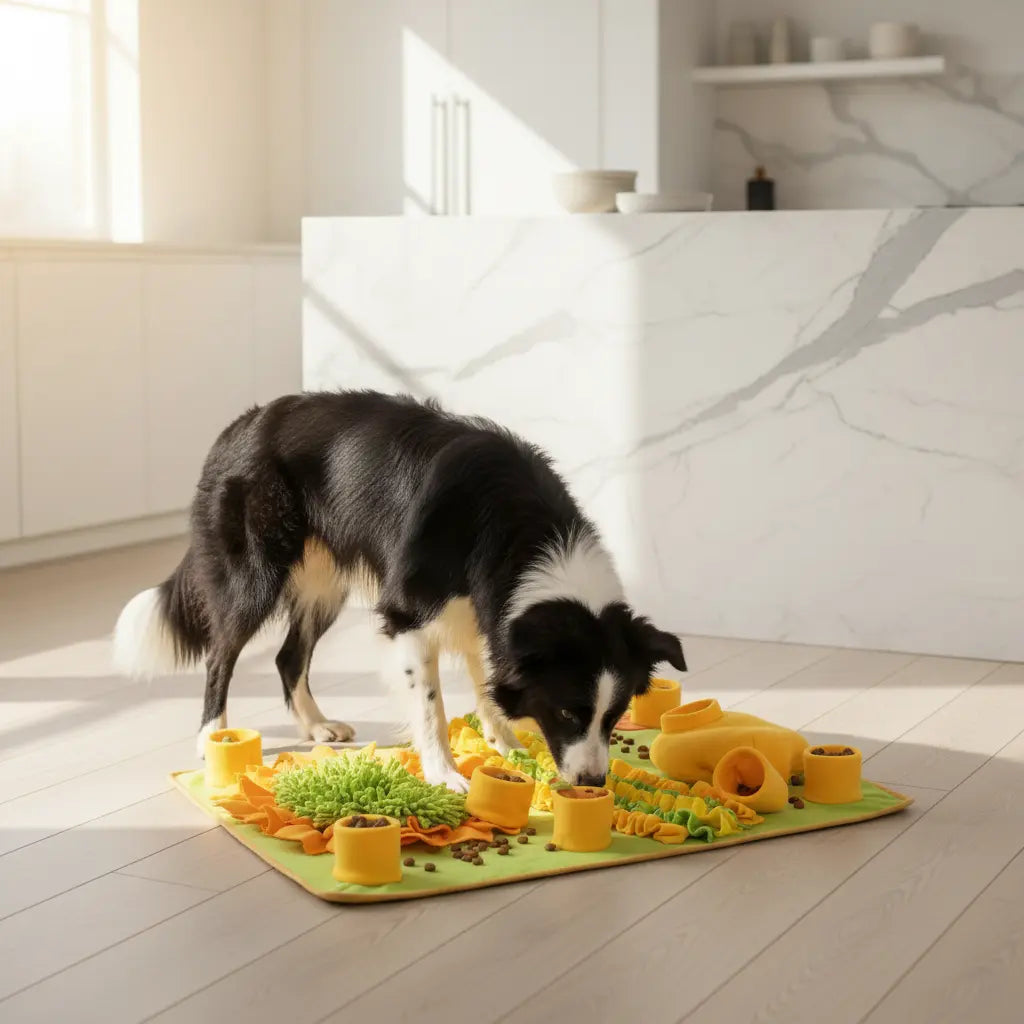 Furryku Large Interactive Foraging Mat - Dog Snuffle Mat for Mental Stimulation & Enrichment - Slow Feeder Brain Game - Machine Washable FURRYKU