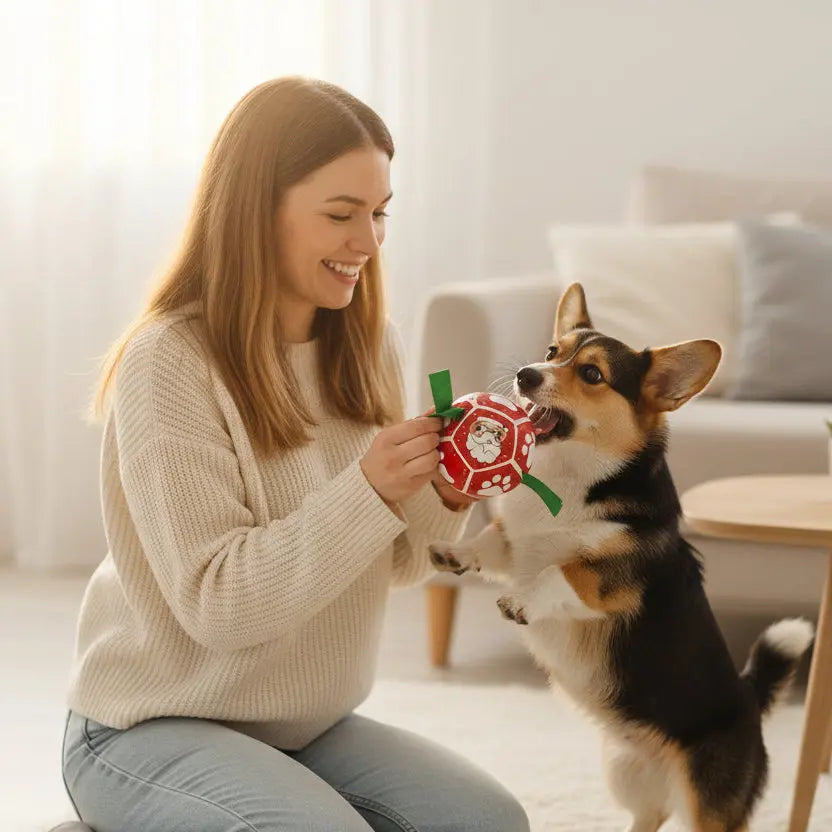 Interactive Dog Football with Grip Tabs - Large Training Soccer Ball for Dogs | Furryku FURRYKU