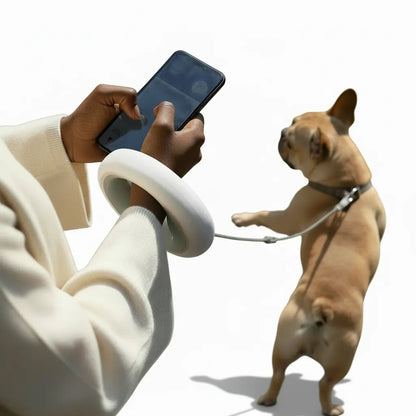 Hands-Free Wrist-Worn Retractable Dog Leash - USB-C Rechargeable LED Safety Light Ring - 3m Tangle-Free Training Lead | Furryku FURRYKU