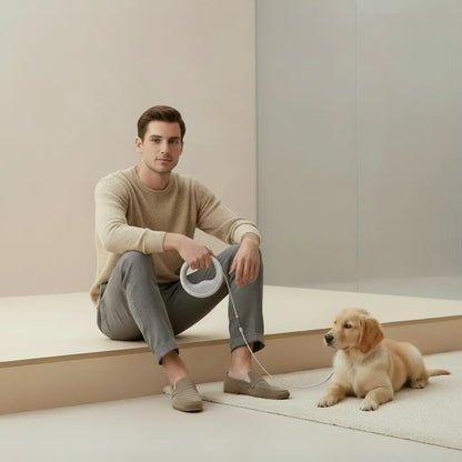 Hands-Free Wrist-Worn Retractable Dog Leash - USB-C Rechargeable LED Safety Light Ring - 3m Tangle-Free Training Lead | Furryku FURRYKU